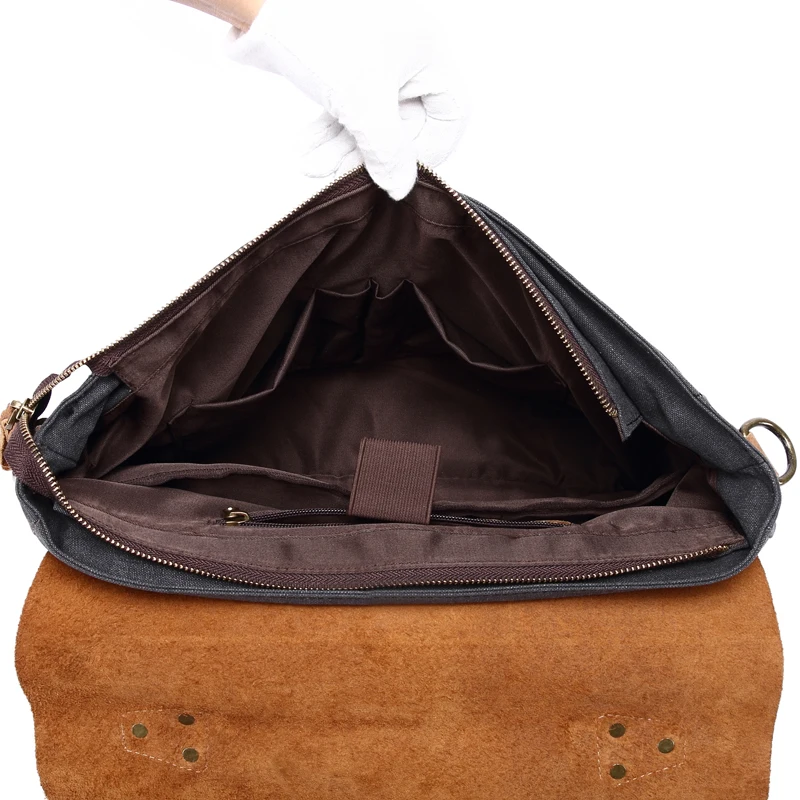 Sac en toile décontracté pour hommes, mallette de bureau, sac d\'affaires, grand sac à bandoulière Portable en cuir pour ordinateur Portable,