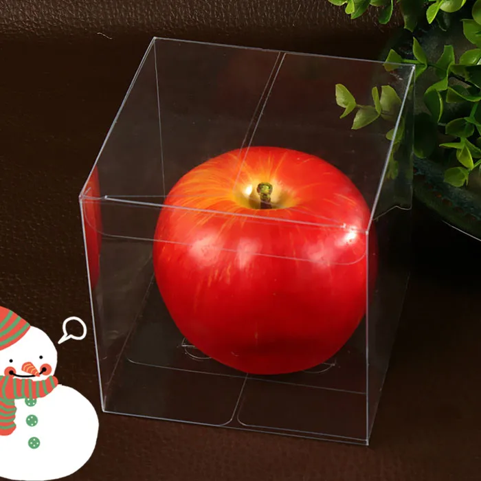 24PCS 10*10*10cm Transparent waterproof Clear PVC boxes Packaging small plastic box storage for food/jewelry/Candy/Gift/cosmetic