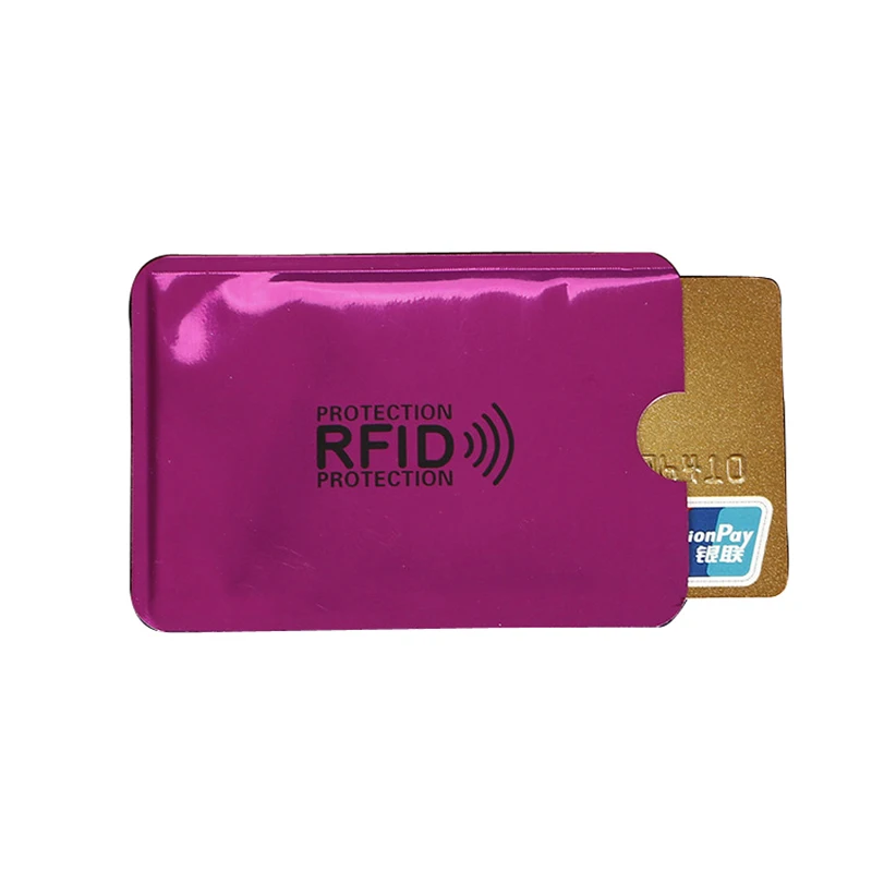 2PC New Aluminum Anti Rfid Reader Blocking Bank Credit Card Holder Protection New Rfid Card Reader Metal Credit Card Holder