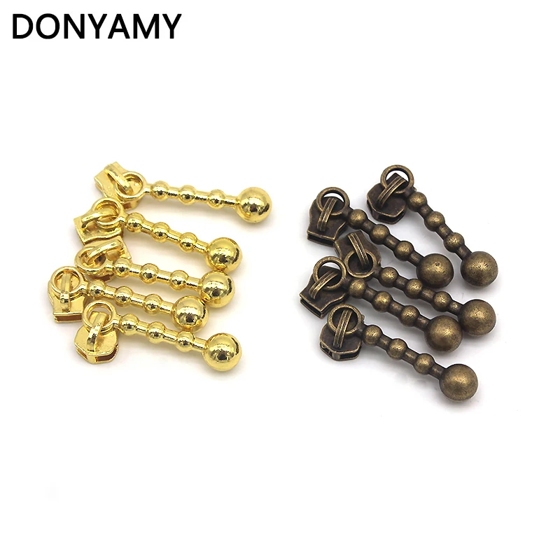 DONYAMY 10pcs 3# Vintage metal Zipper Repair Craft Zipper Sliders Sewing Supplies Accessories DIY Costumes