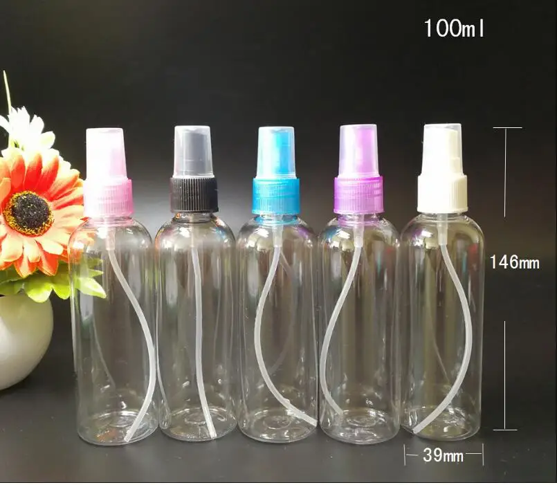 

100 ml atomizing spray bottle Refillable Bottles small watering can plastic sub-bottling cosmetic bottle 200pcs