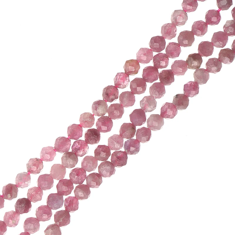 The beads are rough and uniform in size A combination of light pink and dark pink 3mm-2mm Pink Tourmaline Loose beads