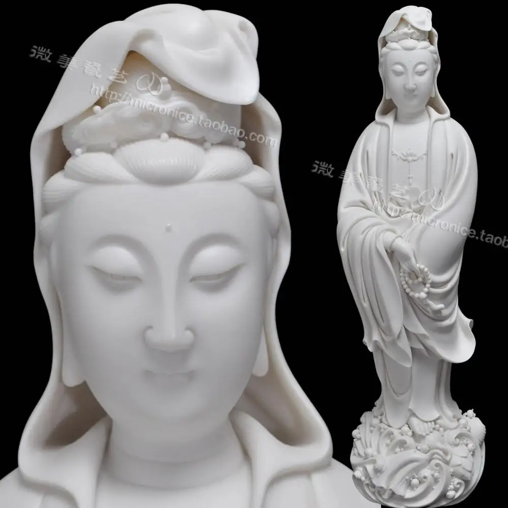 

Collection of 17 inch pie like Xu crossing Guanyin Guanyin Buddha Dehua white porcelain ceramic decoration high-grade decoration