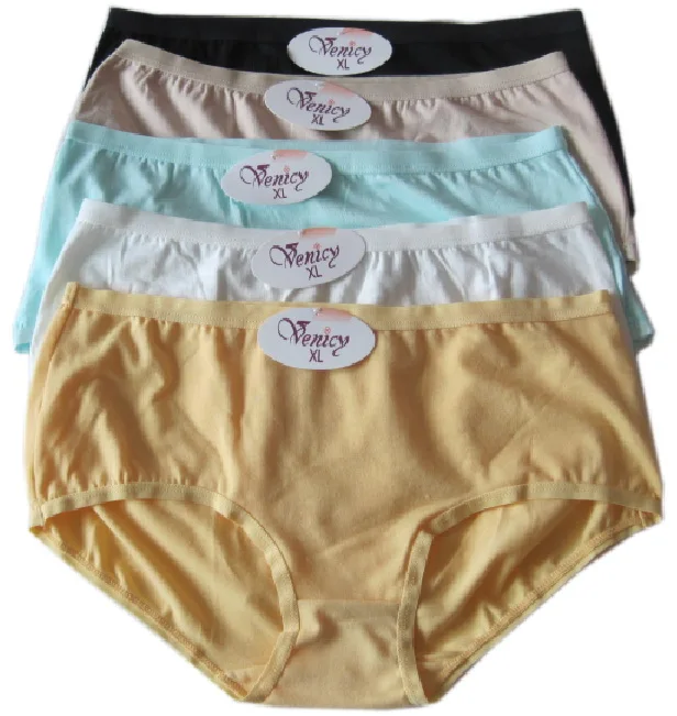 

New fashion 100%cotton women underwear solid panties underpants everyday briefs 10pcs/lot Size XL Multi-colors