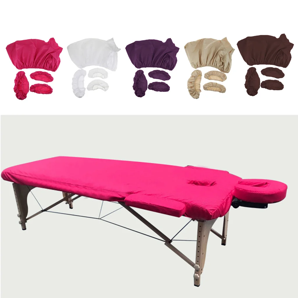 4pcs/set Professional Salon Acupuncture Massage Table Bed Fitted Sheets Pad Face Cradle Hand Pillow Cover Set Kit Washable