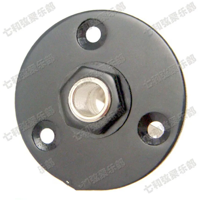 2 Pcs Black Round Jack Plate Guitar Jack 1/4