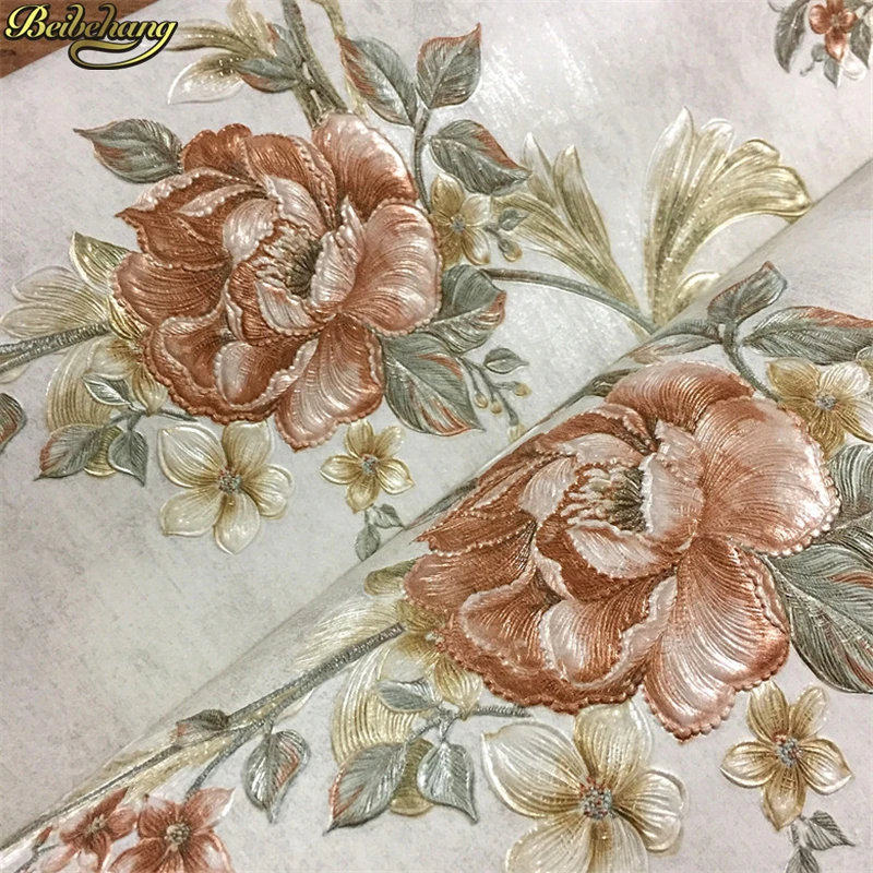 beibehang American village flowers Wall papers Home Decor Flower Non Woven Wallpaper for wall decorative Bedroom Wallpaper roll