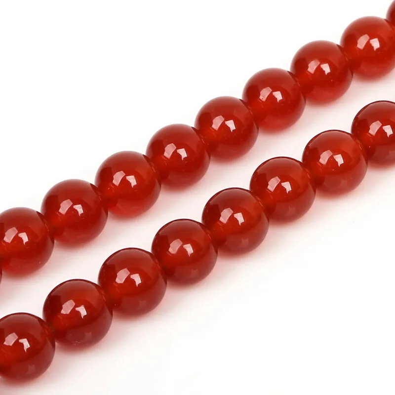 3/4/6/8/10/12mm TOP Quality Red Agates Stone Beads Round Carnelian Loose Beads for DIY Bracelet Necklace Jewelry Making