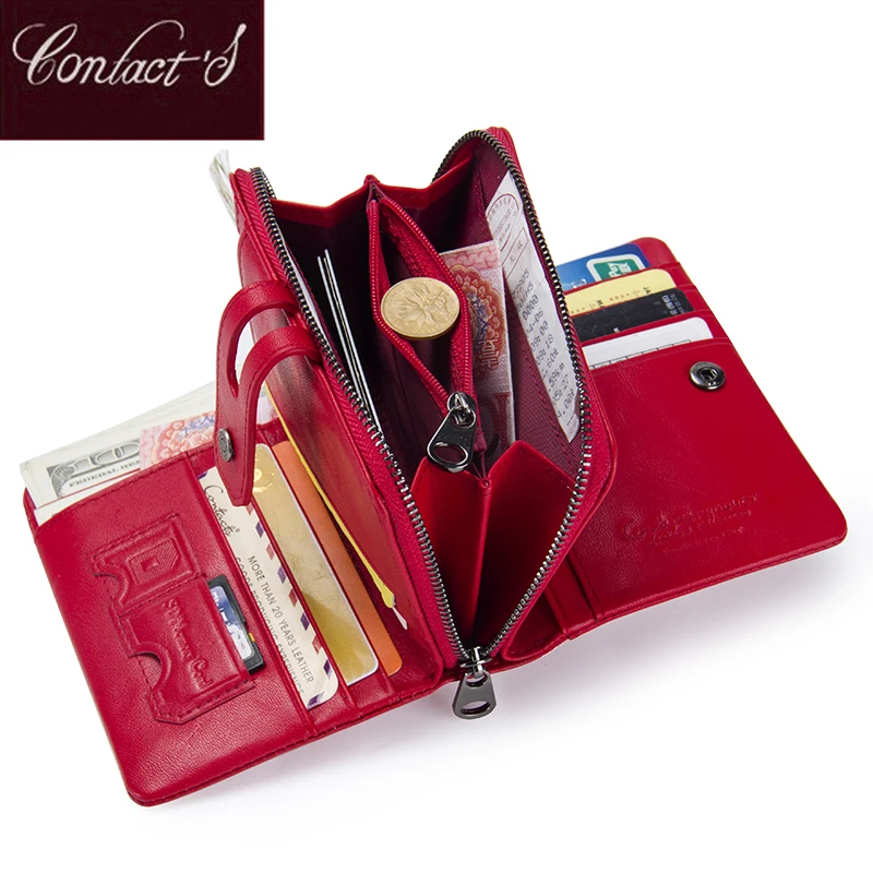 Short Wallet With Zipper Coin Purse Pocket Genuine Leather Women Wallets 2022 Small Fashion Card Holder Money Bag For Ladies