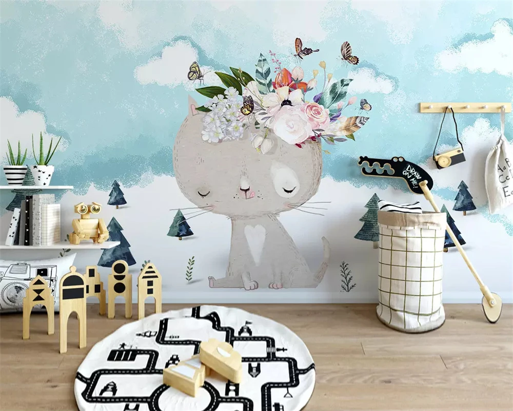 

beibehang Customized European and American hand-painted puppy, pet shop, children's room background papel de parede 3d wallpaper