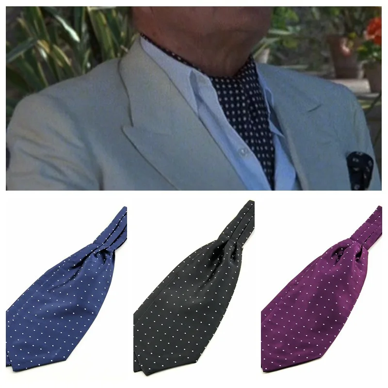 Corbata de Ascot de Cachemira para hombre, pajaritas de moda para novio, regalo Normal