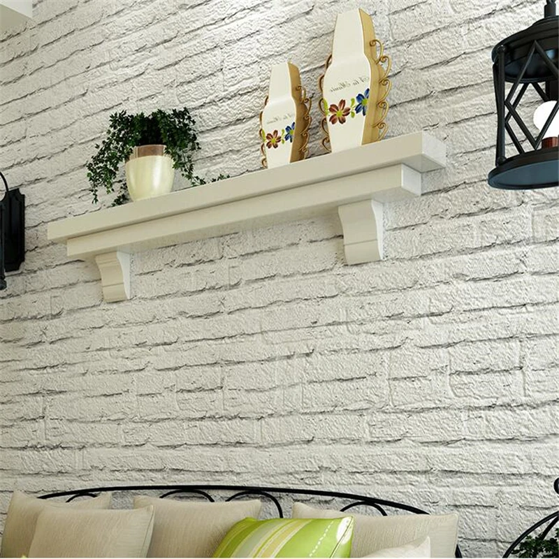 beibehang Korean gray brick wallpaper green paper imports imported wallpaper warm living room bedroom wallpaper papel de parede