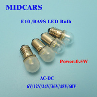 10pcs High Quality 6V T4w Ba9s E10 LED Bulb Indicator Light 12V SMD Ledchip Rear 24V
