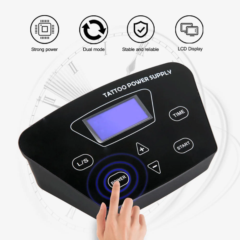 

BMX P300 Tattoo Power Supply With Foot Pedal Switch LCD Digital Footswitch Makeup Tattoo Machine Tattoo Supplies