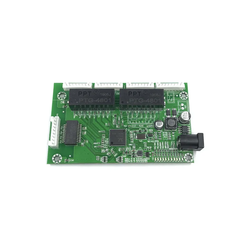 OEM PBC 4/8 منافذ Gigabit Ethernet Switch Port مع 4/8 pin way head 10/100/1000m Hub 4/8way power pin Pcb board OEM screw hole