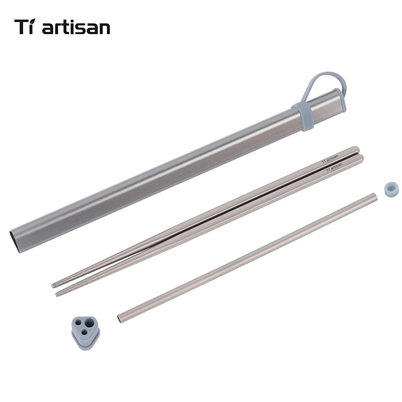 

Tiartisan Kitchen Accessories Titanium Chopsticks Set Aluminum Chopsticks Box Case For Titanium Chopsticks Storage and Straw