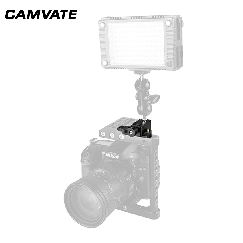 CAMVATE Set di morsetti e binari NATO a sgancio rapido per accessori per gabbie per fotocamera DSLR Maniglia per monitor con braccio magico Supporto per microfono per luce video