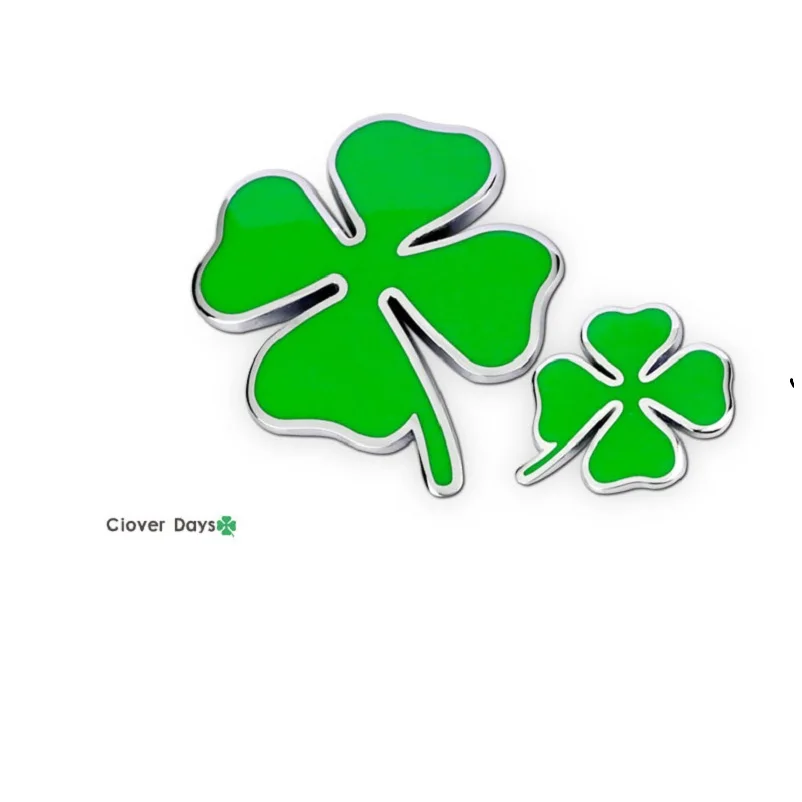 3D Metal Car Sticker Green Lucky Clover Side Label Emblem For Alfa Romeo 159 giulietta Mito Four Leaf Clover Badge Accessories