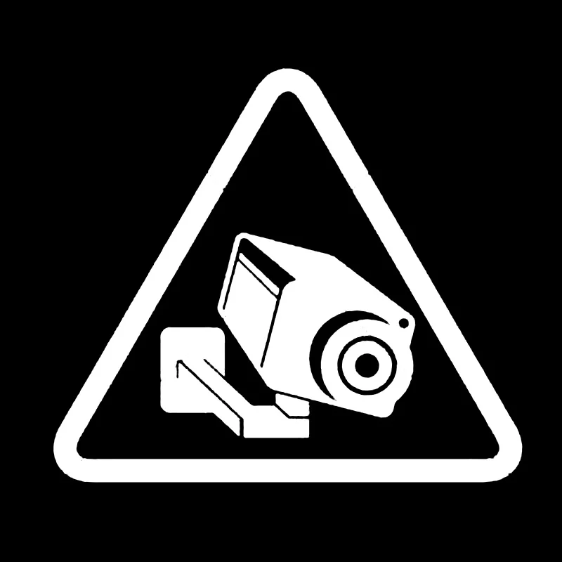 YJZT 14.2CM*12.5CM Camera Cctv Video Surveillance Sign Vinyl Black/Silver  Car Sticker C22-0885