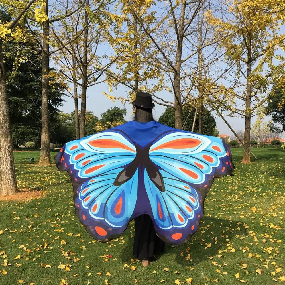 Frauen Schmetterling Mädchen Bauchtanz Flügel Monarch Cape Kostüm Festival bühne leistung