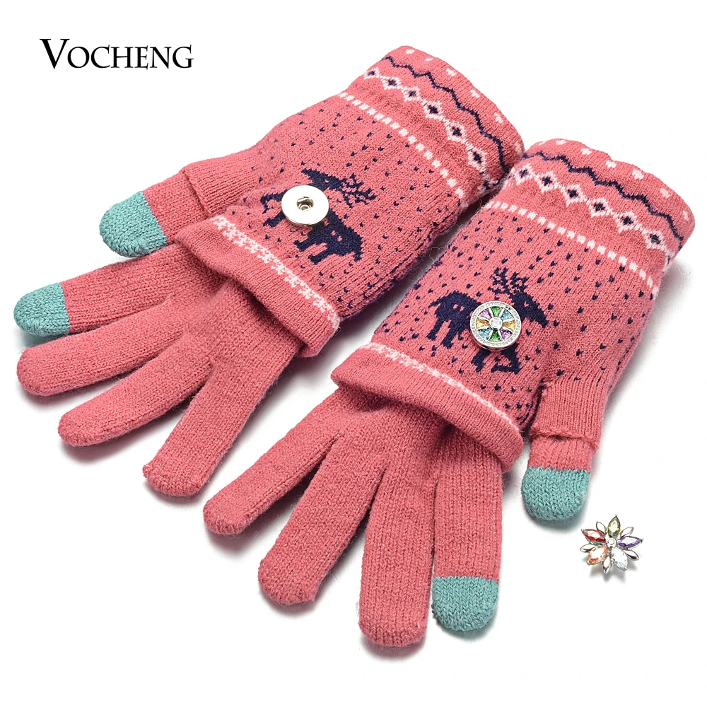 3 Colors Winter Glove With Snap Jewelry Fits 18mm GingerSnaps Jewelry NN-697