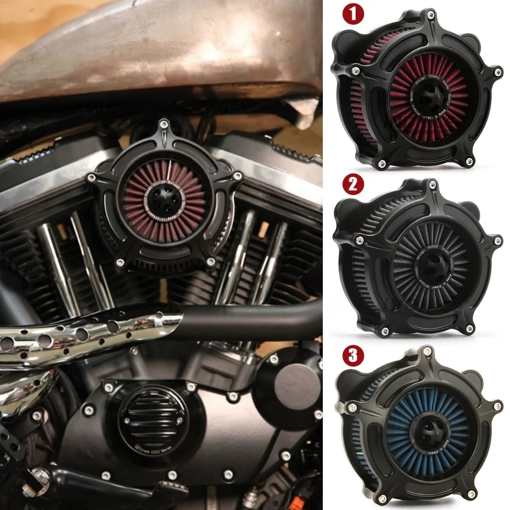 black turbine spike air cleaner for harley sportster 1200 turbine spike air intakes air inflow filter iron 883 xl1200 2007-2018