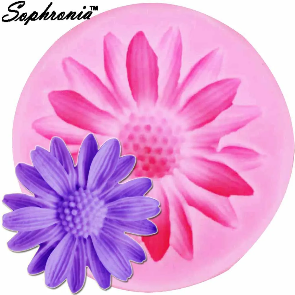 Sophronia Daisy Candle Molds Soap Mold Kitchen-Baking Resin Silicone Form Home Decoration 3D DIY Clay Craft Wax-Making M850