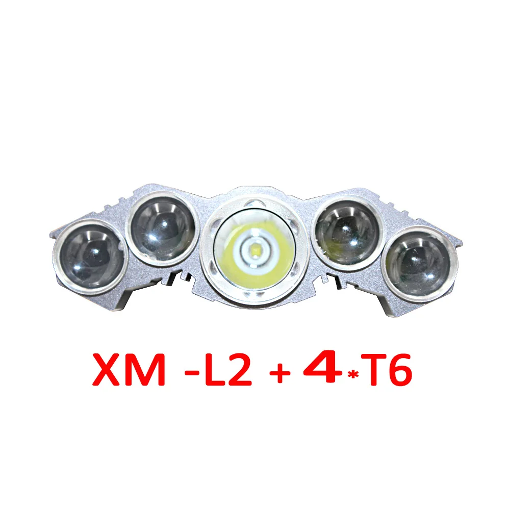 XM-L2 + 4x T6 Headlamp 5 LED Headlight 4 Mode Head Lamp Light Flashlight Torch Lantern + 2x 18650 battery + Charger