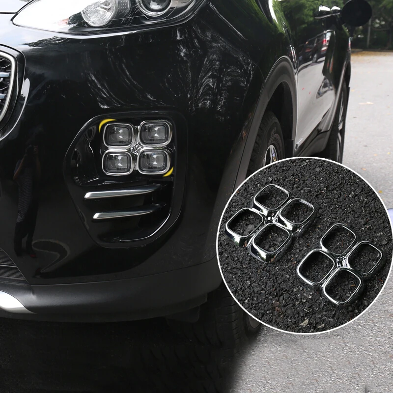 

For KIA Sportage KX5 2016 2017 ABS Chrome Car Front Fog Light Cover Trim Bezel Garnish Car Styling Accessories 1pcs