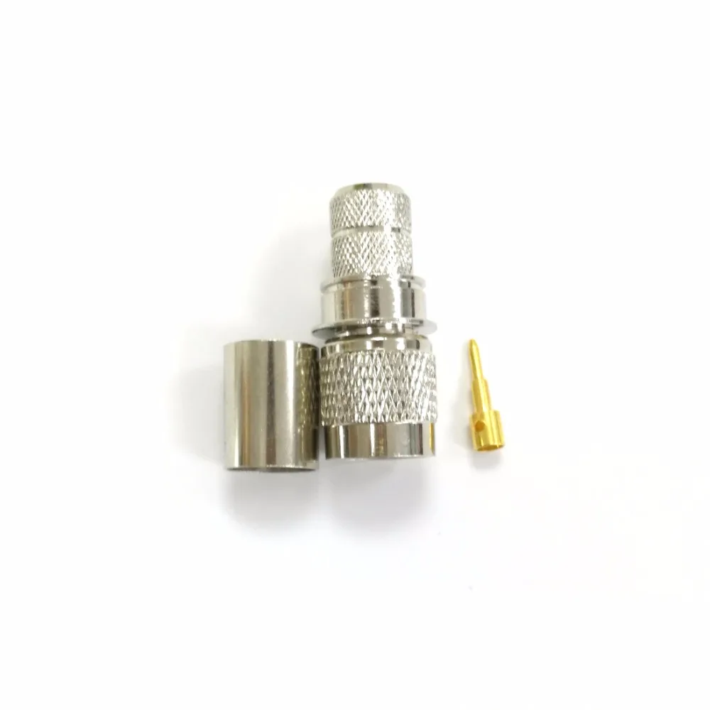 NEW RISE  1pc TNC male plug  RF Coax Connector  Crimp  RG8,RG213,LMR400  Cable Straight  Nickelplated