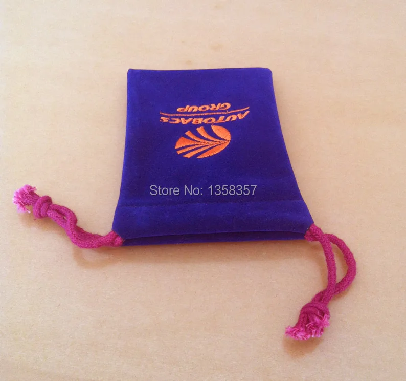 

free shipping small blue velvet jewelry pouch velvet gift pouch velvet drawstring pouch bag custom logo phone bag