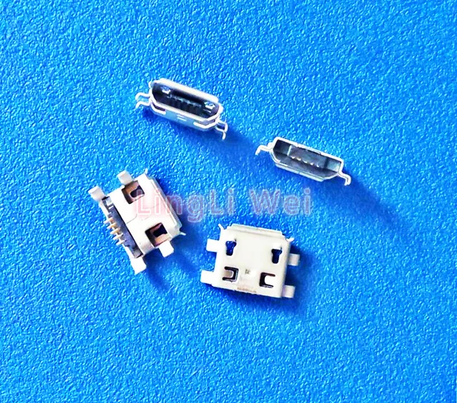 10 szt. Złącze Micro USB Typ B Żeńskie 5-pinowe z płytą montażową 0,8 mm, gniazdo do lutowania, złącza do ładowania do płytek PCB