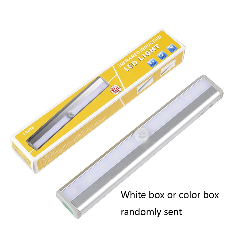 AAA Battery Powered LED Closet Light 6led 10led PIR Motion Sensor Night Light Potable Lamp Wireless Cabinet Lights Kitchen Lamps