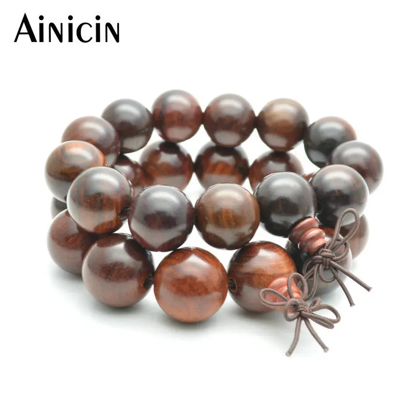 

10pcs Men's Fashion Buddhism Jewelry 18~20mm Big Beads Red Color Sandalwood Bracelets