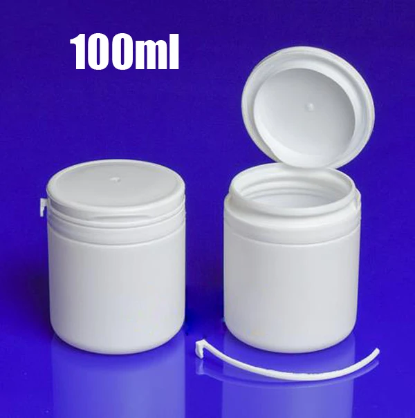 20pcs 100ml White Color PE Xylitol Bottle, Gum Container, Pills/Powder/Capsule Bottles, Plastic  Bottles With Tear-pull Caps