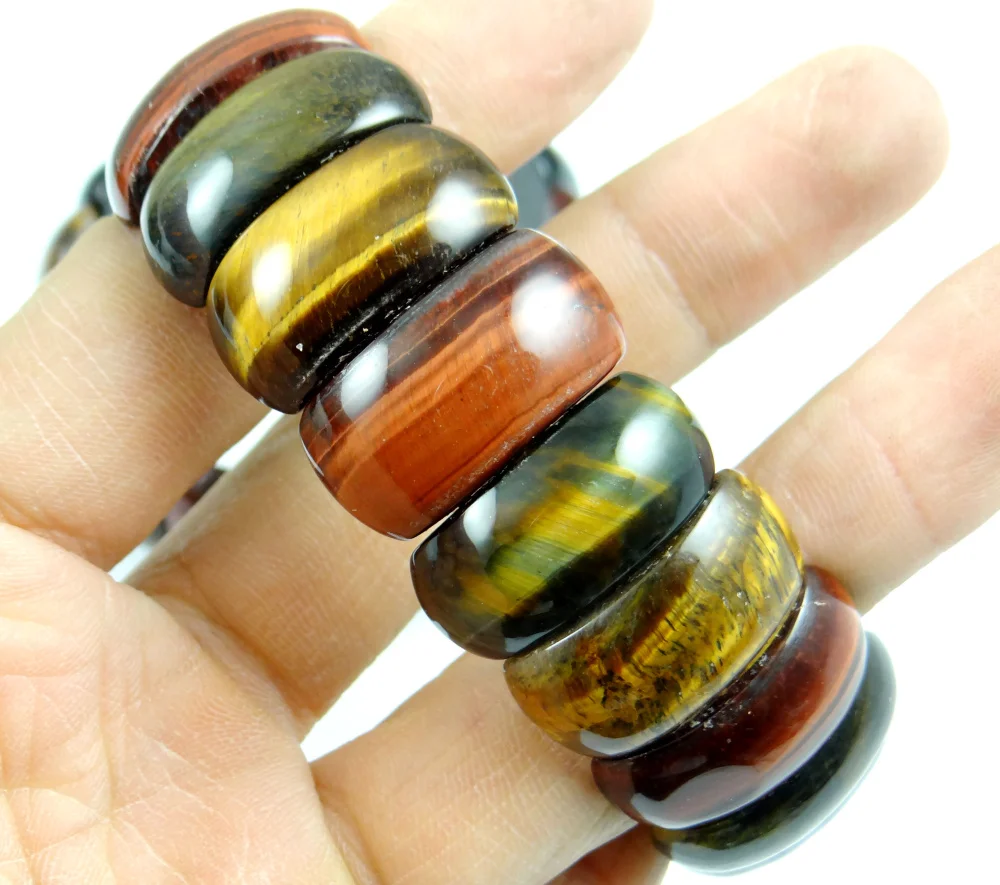 Natural Stone Tiger eye Unakite agates Quartz crystal bead bracelet DIY jewelry energy Bangles Stretch Chain bracelets for women