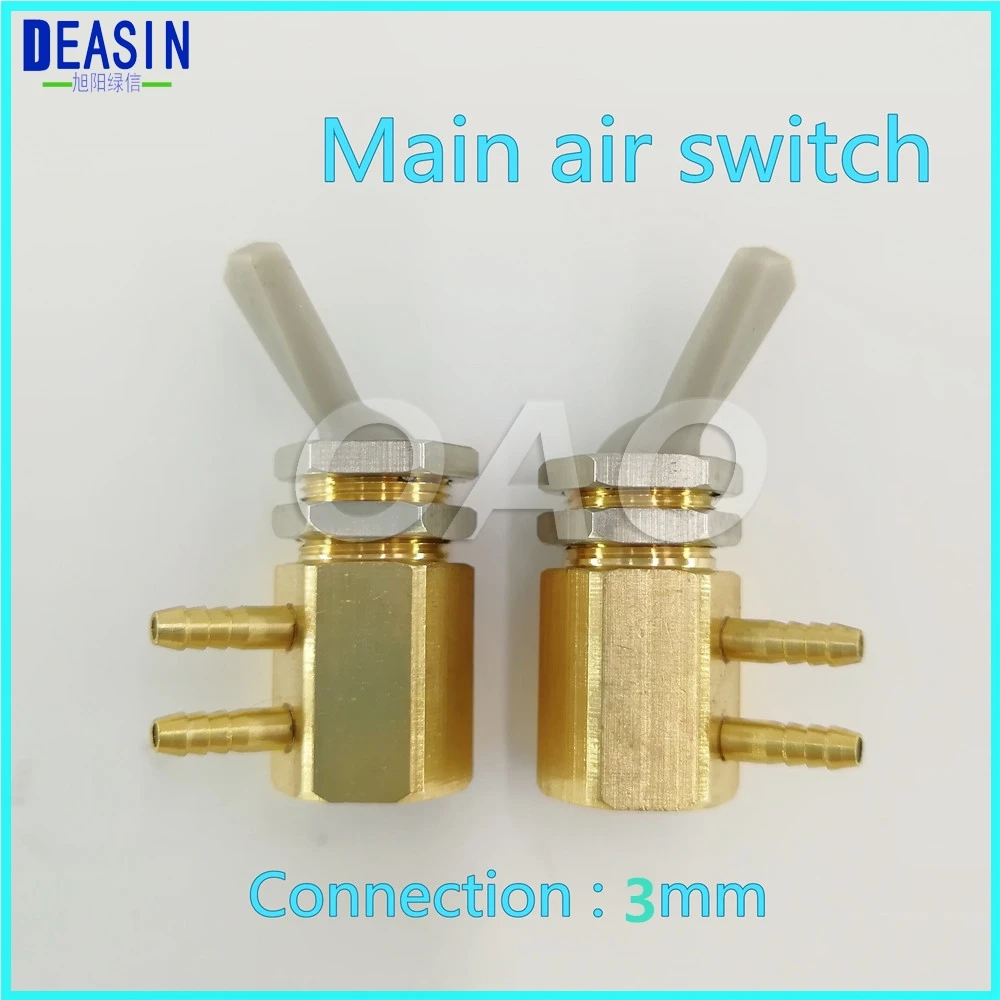 

High Quality 5PCS Dental Chair Unit Main Air Switch 3mm Copper Connector main air valve Dental materials accessorie