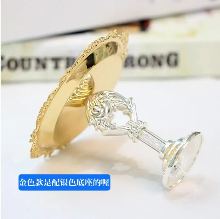 2pcs/pair Europe Silver/Golden Cake Stand Mini Snack Fruit Tray Metal Dessert Table Wedding Decoration StorageTray Cupcake Stand