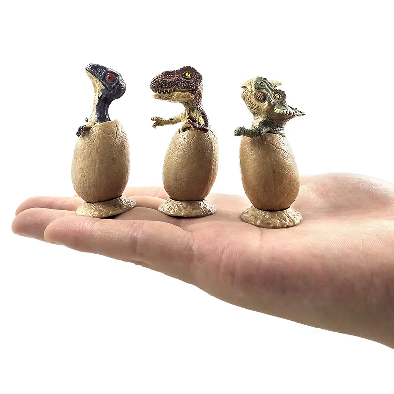 3Pcs/Set Cute Simulation Dinosaur Egg Animal Model Action figure home decor decoration Educational hot toy set Gift For children