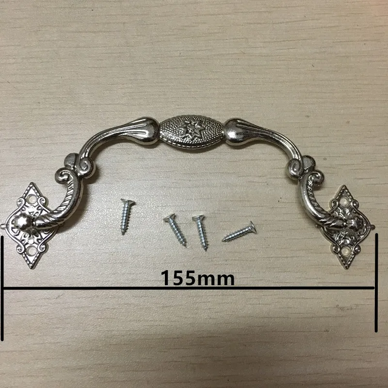 4Pcs White Box Holder,Suitcase Handles and Knobs Arch Furniture Hardware Zinc Alloy,155mm