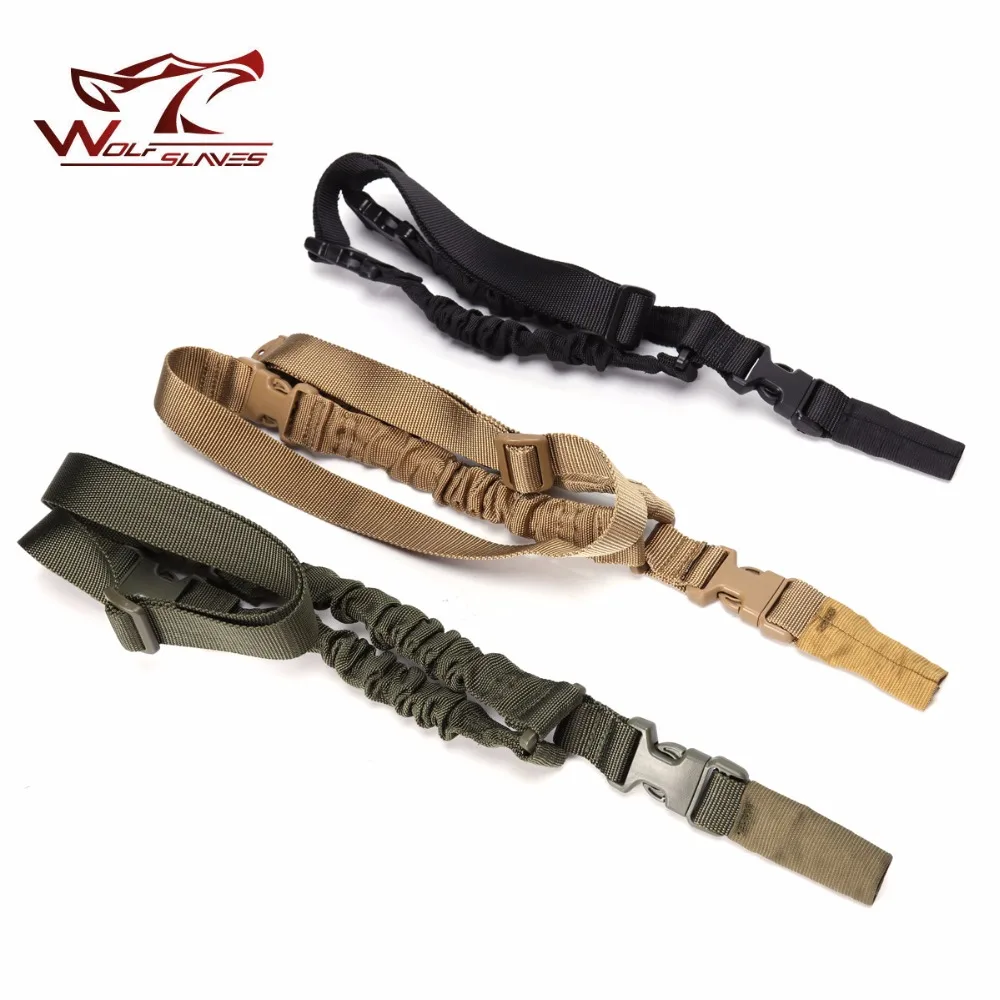 

Heavy Tactical One Single Point Gun Sling Adjustable Bungee Rifle Hunting Shoulder Strap Length Airsoft Rifle Sling New Arrival