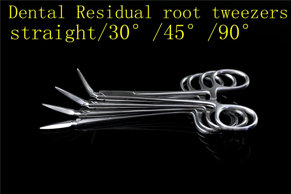 medical oral cavity instrument Dental tweezers Residual root tweezer root debris and Tooth extraction forcep straight  30 45 90