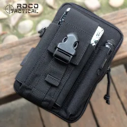 ROCOTACTICAL Molle Tactical Bag Military Sports Running Waist Bag Workable for Iphone 6 Plus Sumsang Hiking Pocket Organizer