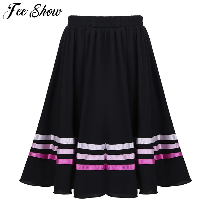 Ballet character skirt Teen Girls High Waist Long Maxi Full Circle Skirt for Performance Celebration of Spirit Praise Dance Wear