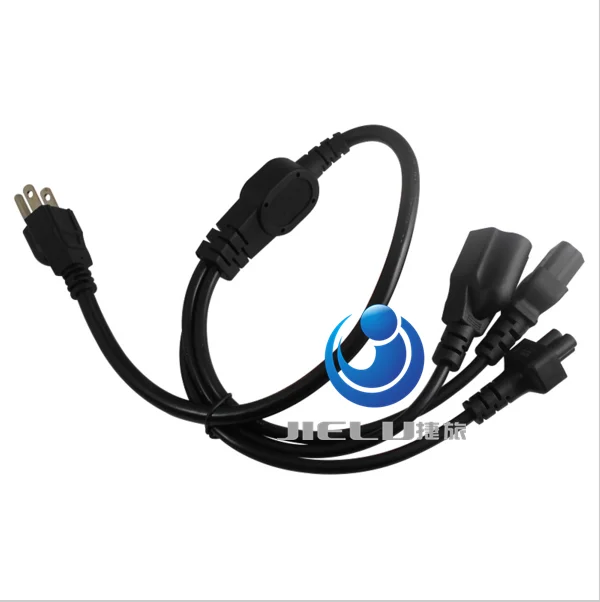 10PCS US Japan Canada Brazil Power Extension Cable Cord US  Plug 5-15P To US 15-15R+IEC320 C5+C13 For UPS PDU  IT Equipment 0.6M