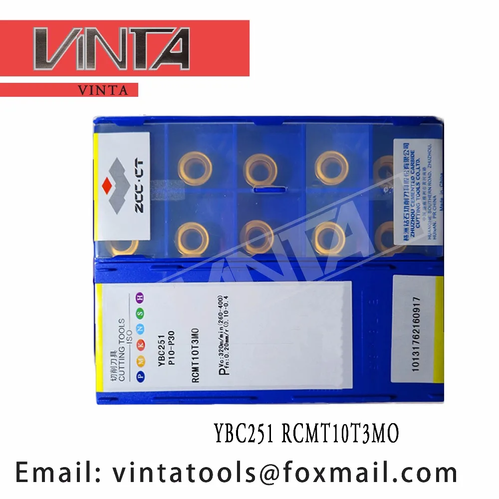 high quality 10pcs/lots YBC251 RCMT10T3MO cnc carbide milling inserts