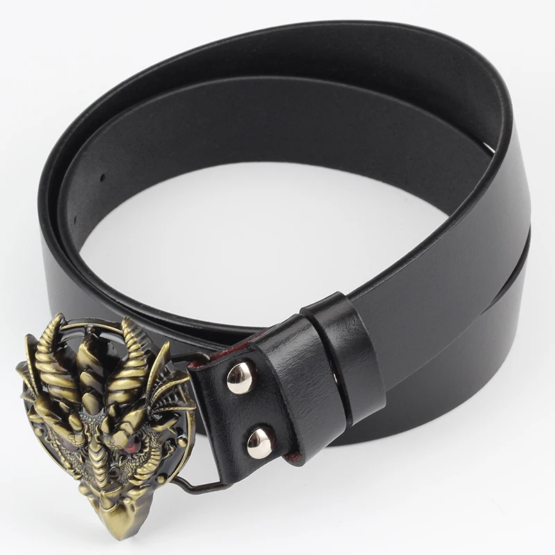 Dragon Buckle Leather Belt Men's Clothing Accessories