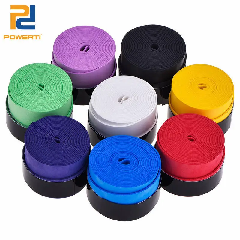 Powerti 60pcs/lot -Absorbent 0.75mm Dry Grip Tennis Sweatband Overgrip PU Badminton Racket Sport Grip