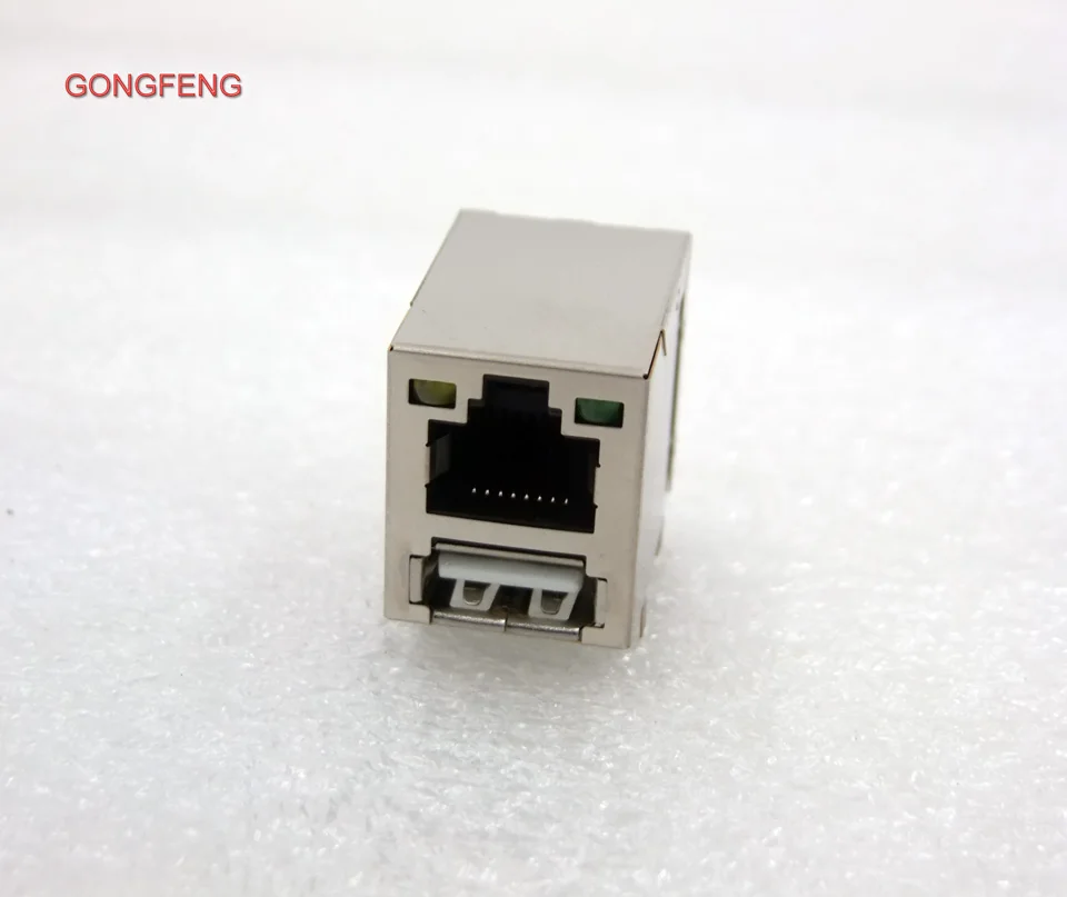 GONGFENG 30pcs New Connector RJ45Socket+Single Layer USB Socket RJ45 With LED Socket Special Wholesale Free Shipping to Russia