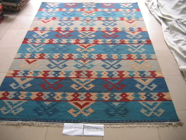 Kilim Fabric Reversible Exquisite Runner Room Carpet Geometric Carpet Bedroom Wool Knitting Carpets